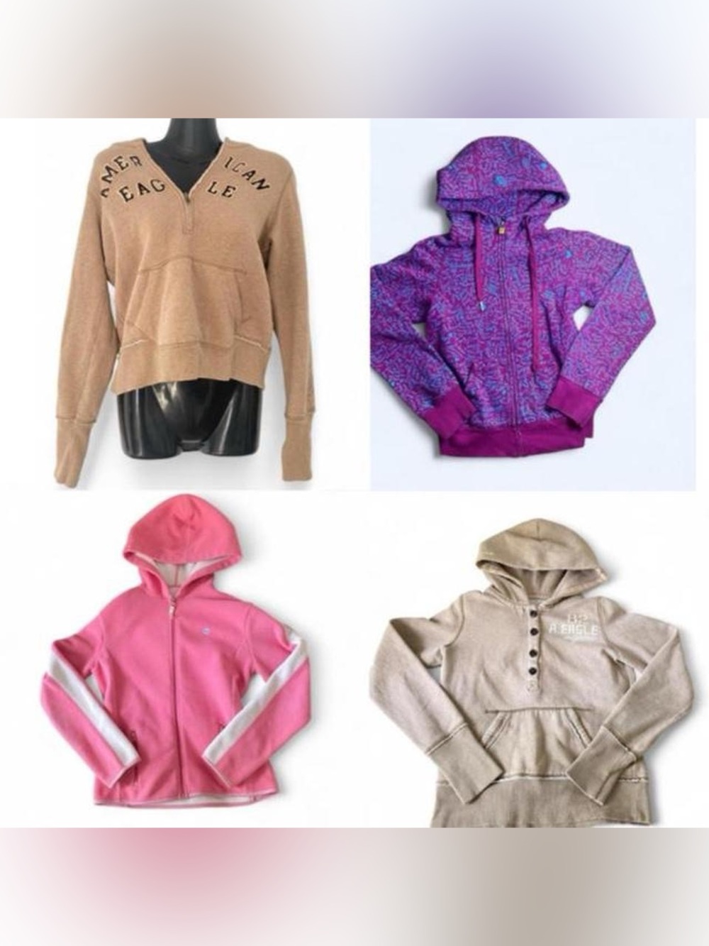 Bundle of 4 y2k sweatshirts; American Eagle, Aeropostale & TNA